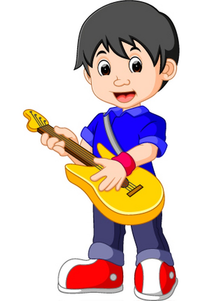 little boy with his guitar