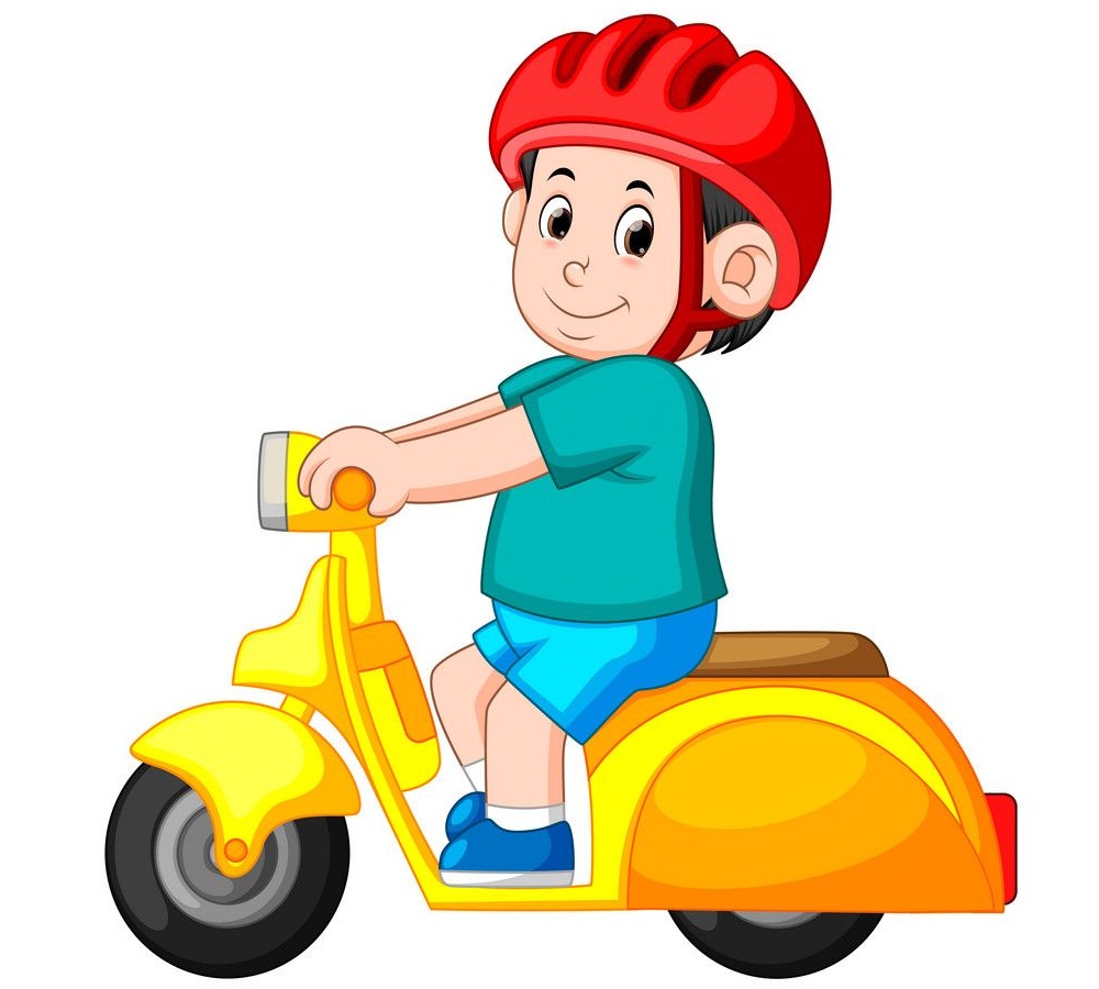 little boy on motobike