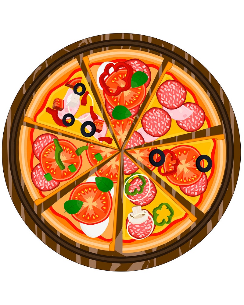 illustration logo for whole round hot pizza