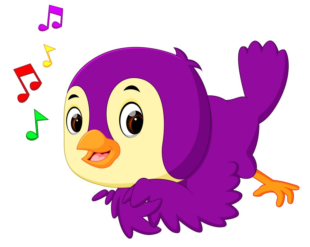 lovely purple bird singing
