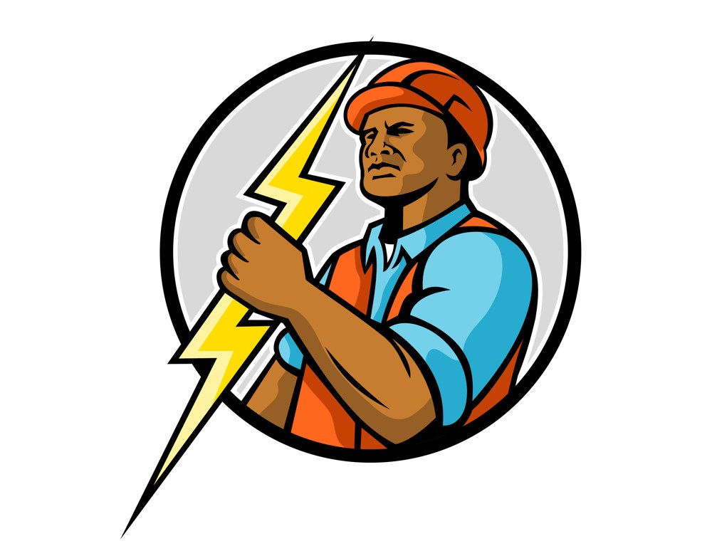 man holding lightning bolt