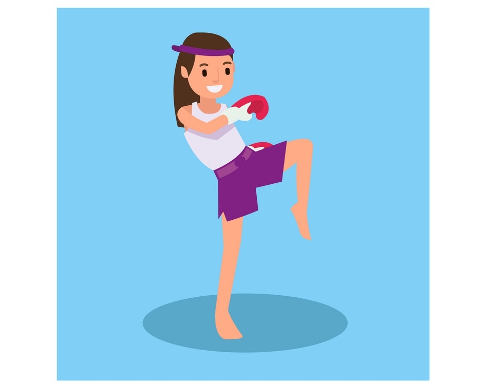 martial arts girl fighting pose