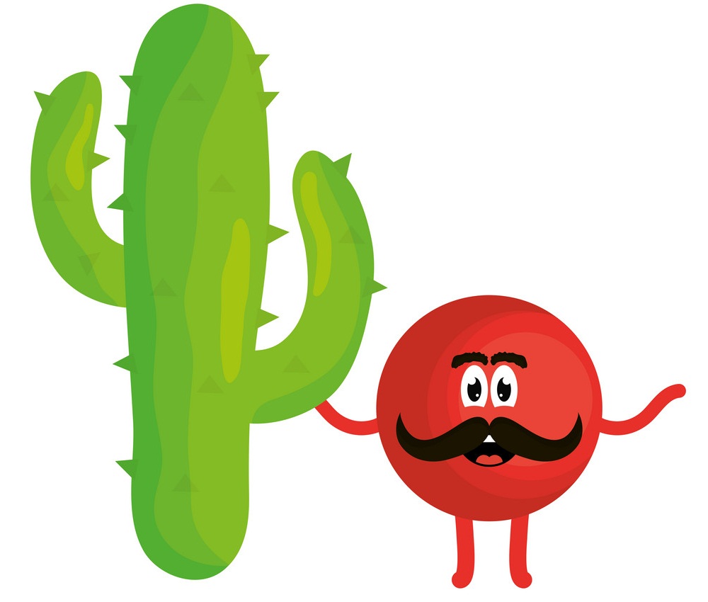 mexican emoji with cactus character