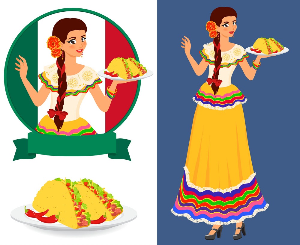 mexican girl with tacos
