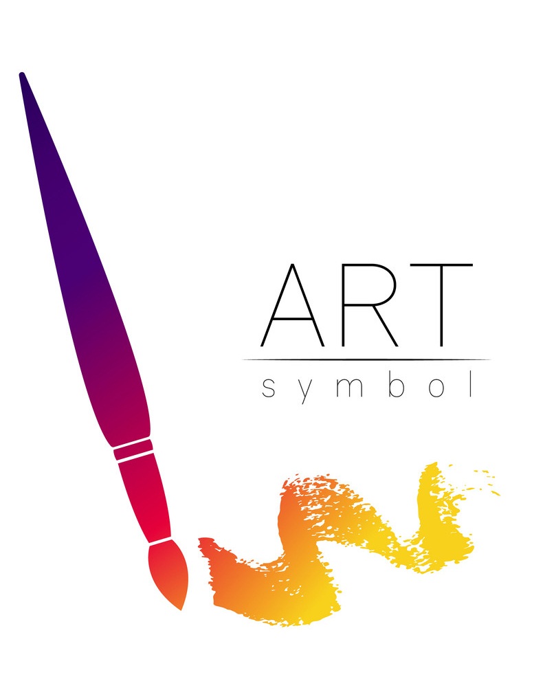 modern logo with paint brush