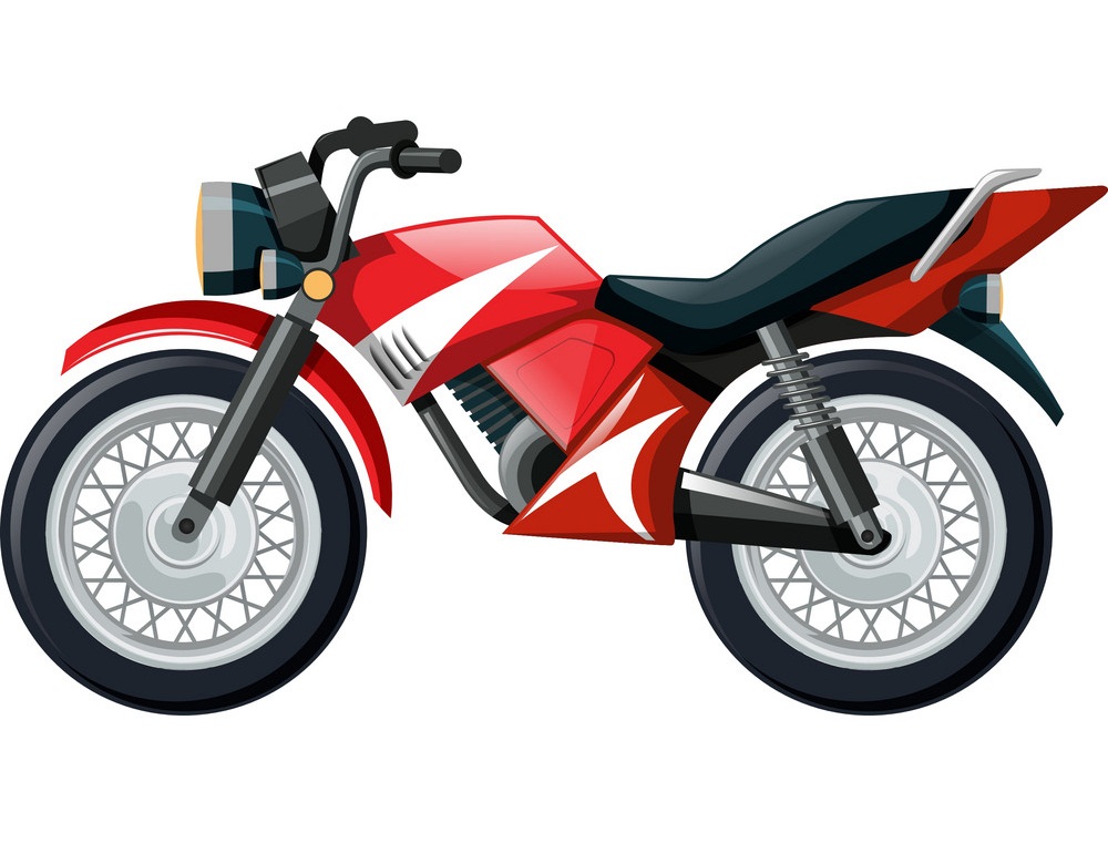 motorcycle in red color