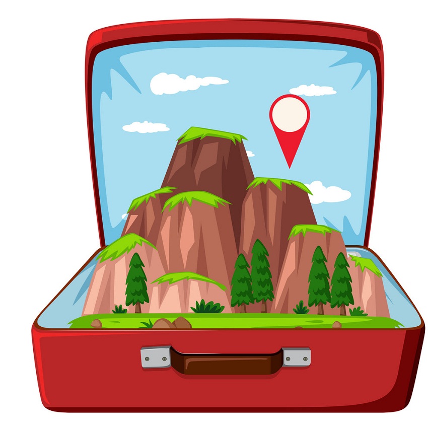 mountain in suitcase