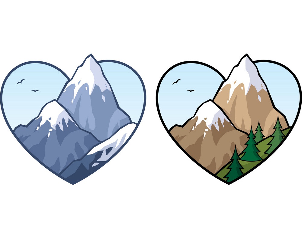 mountain love sign