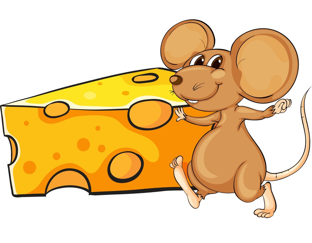 mouse and big cheese slice