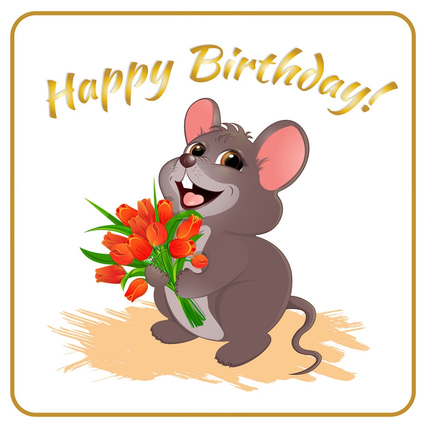 mouse with flowers