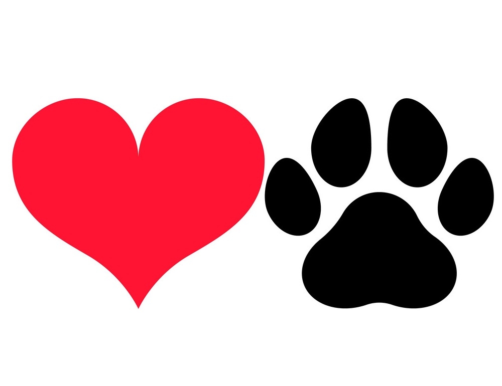 paw print and heart