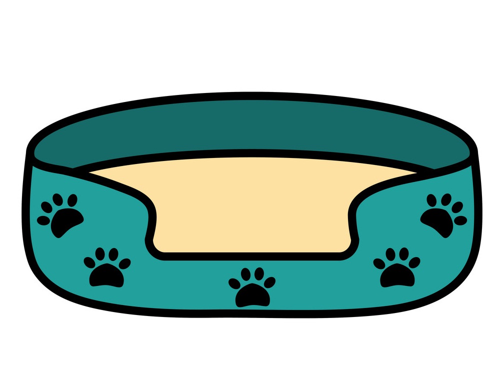 pet bed with paws print