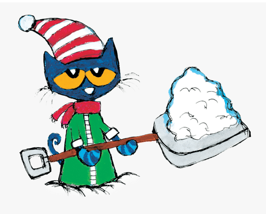 pete the cat shoveling snow