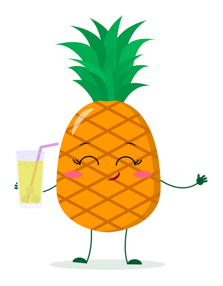 pineapple drinking pineapple juice