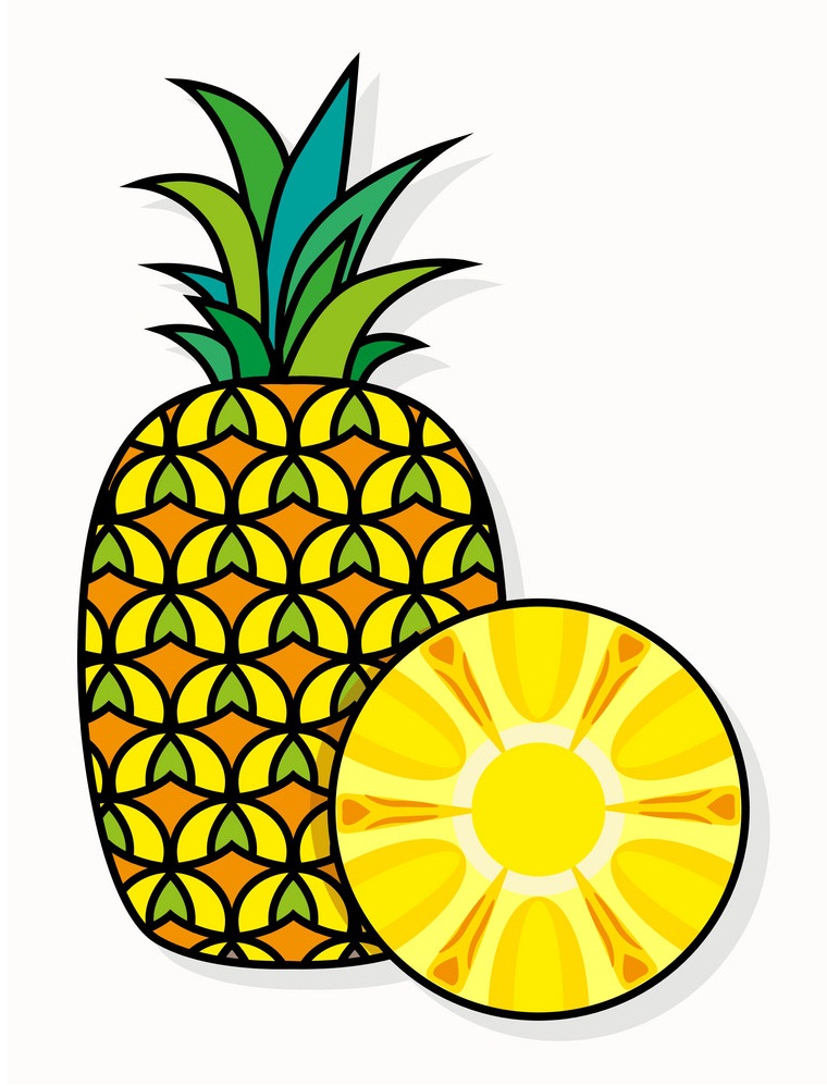 pineapple with a slice