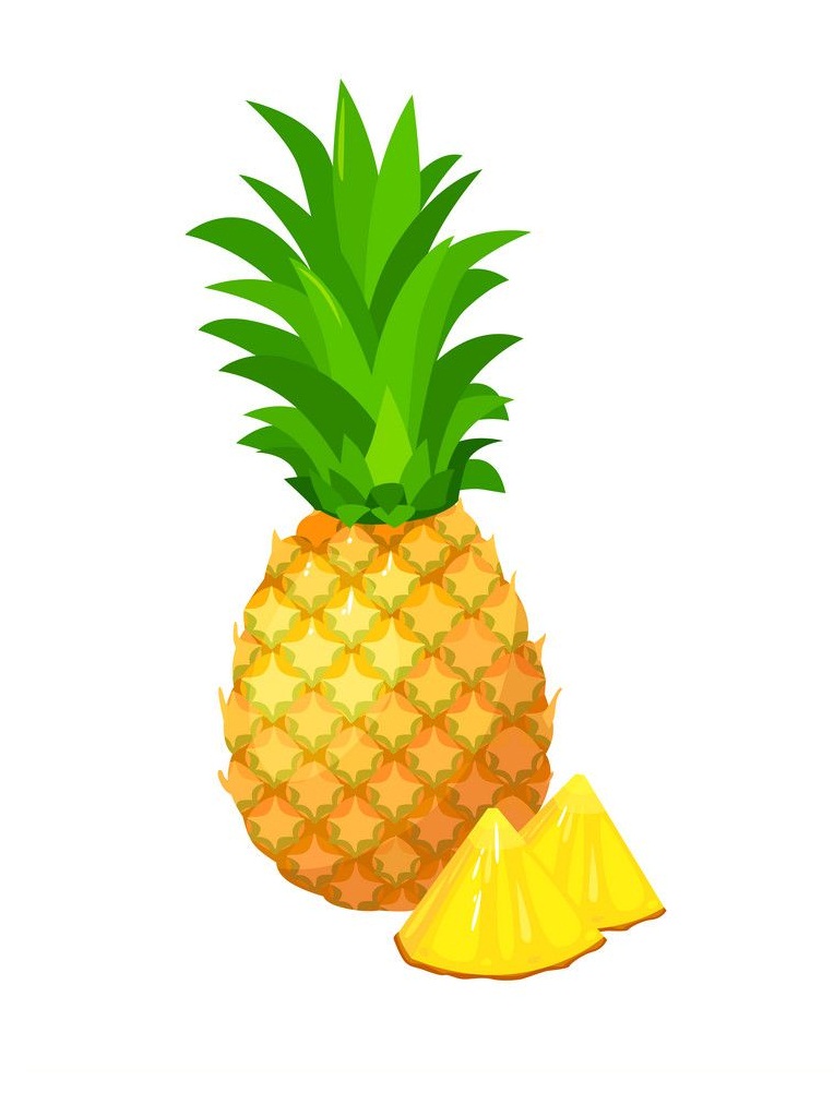 pineapple with pineapple pieces