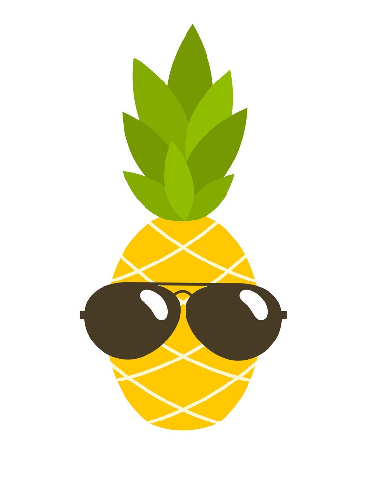 pineapple with sunglasses