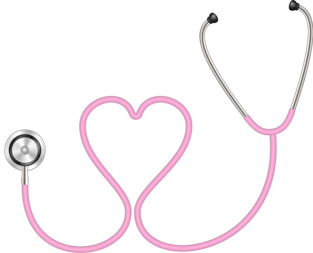 pink stethoscope with heart shape