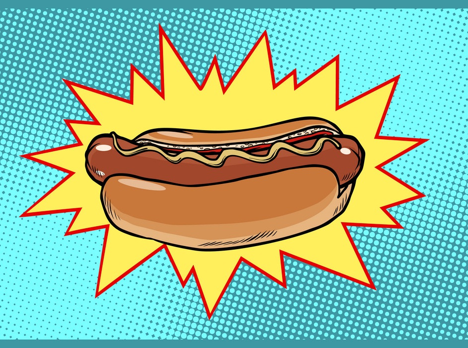 pop art hot dog