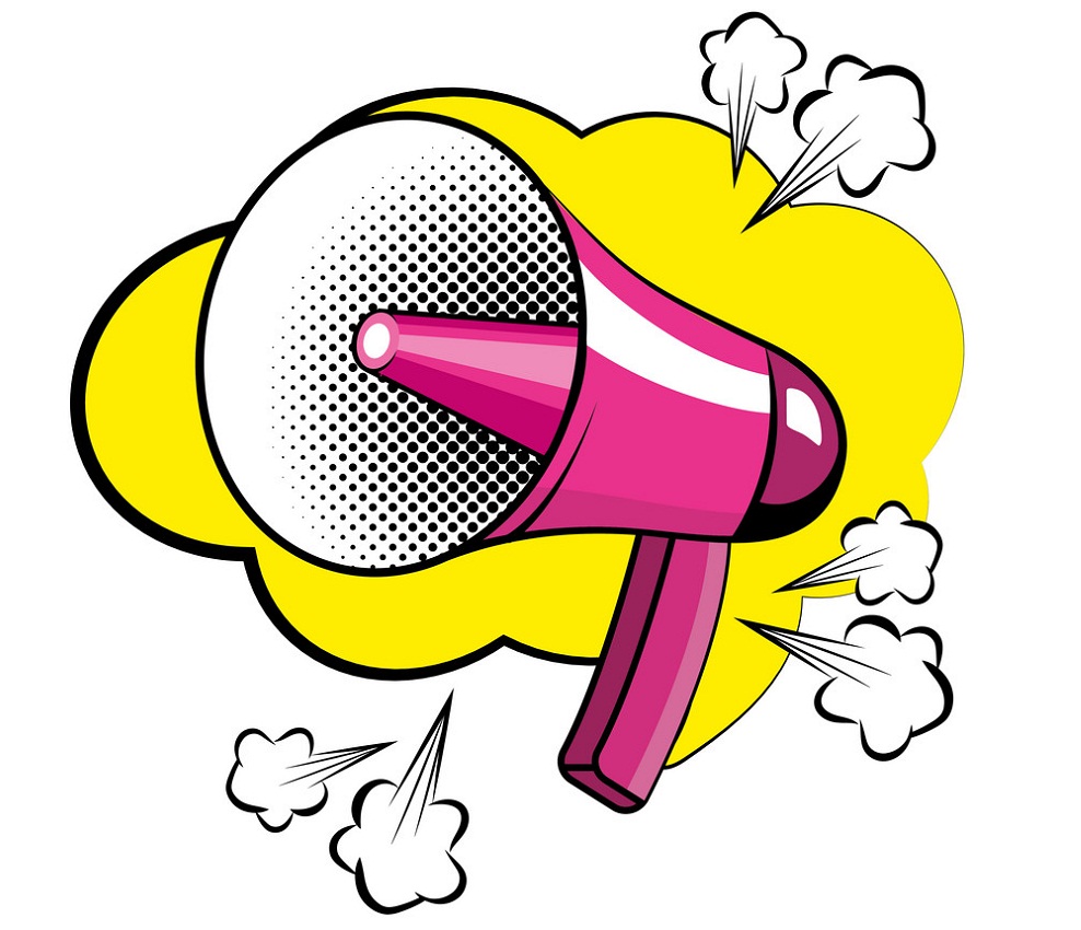 pop art pink megaphone
