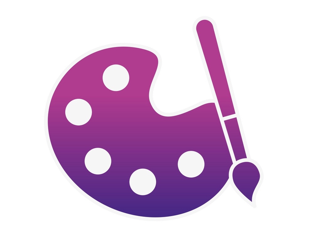 purple palette and paint brush icon