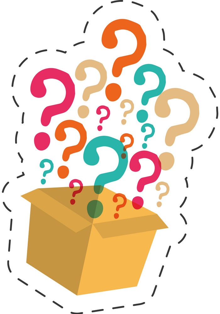 question marks box