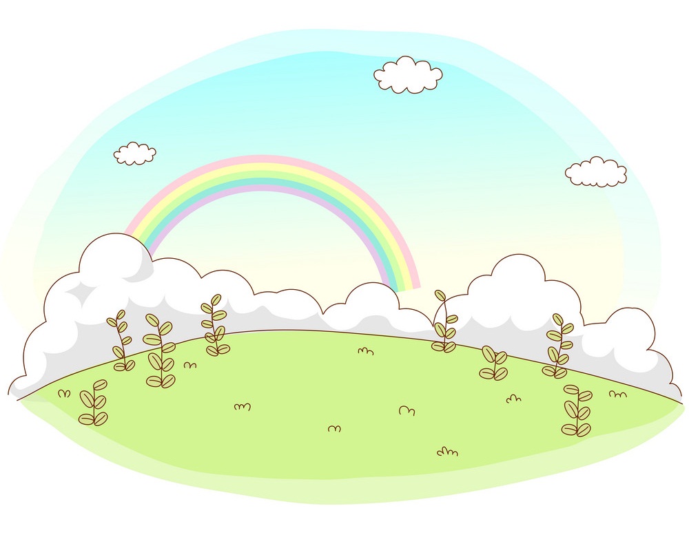 rainbow sky landscape