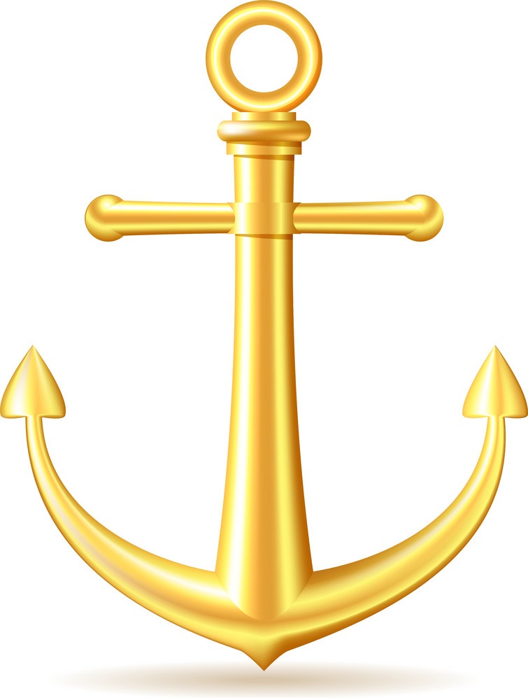 realistic golden anchor