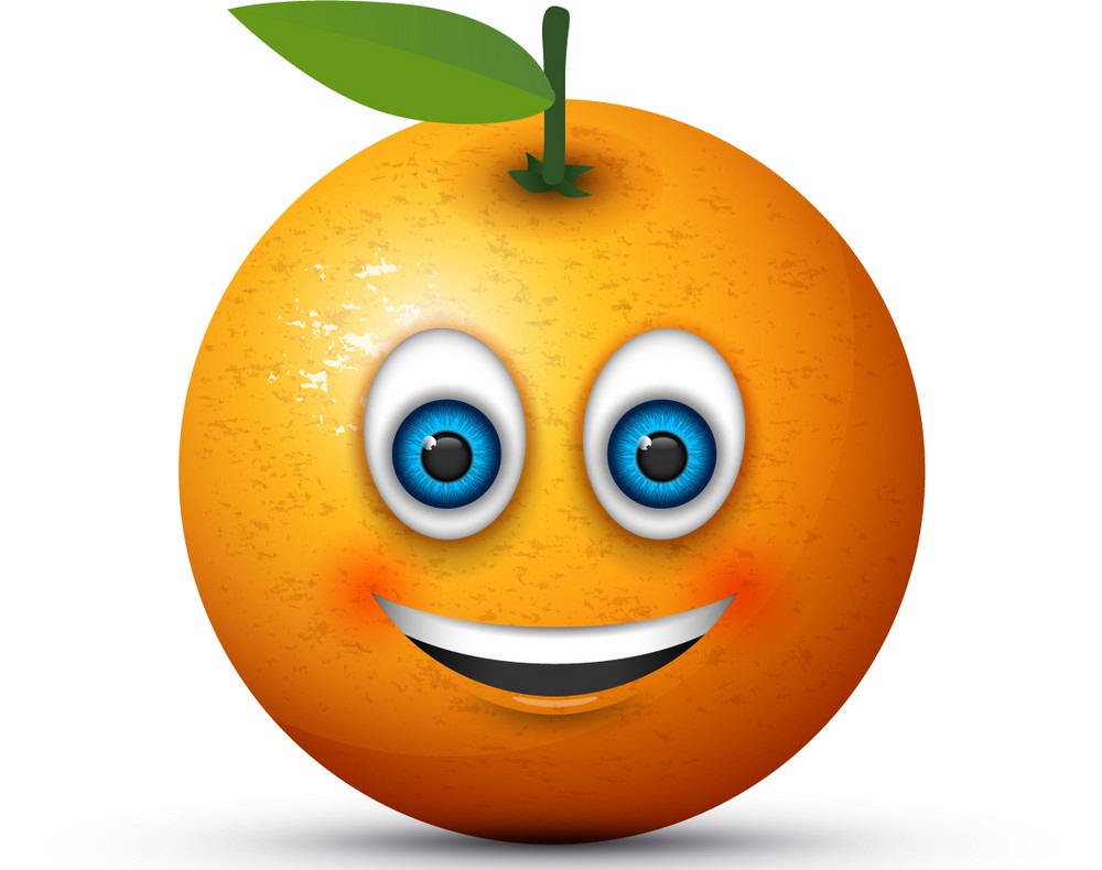 realistic orange smiling