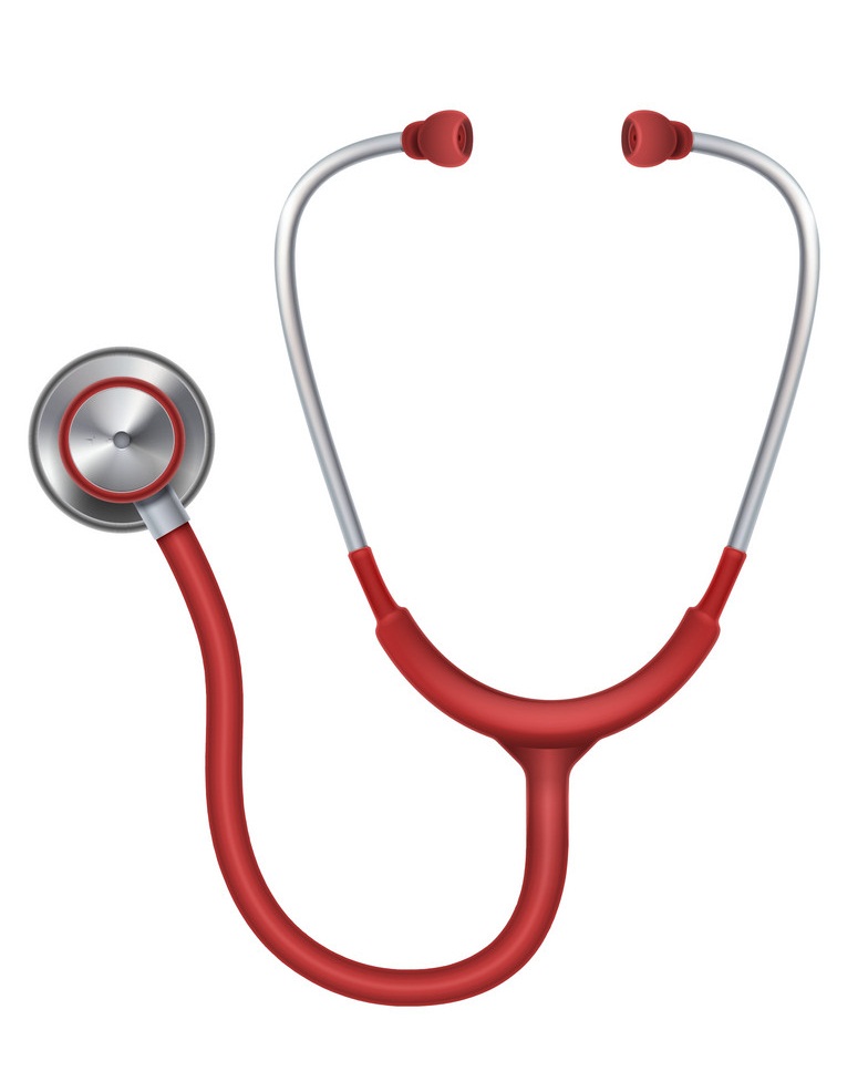 realistic red stethoscope