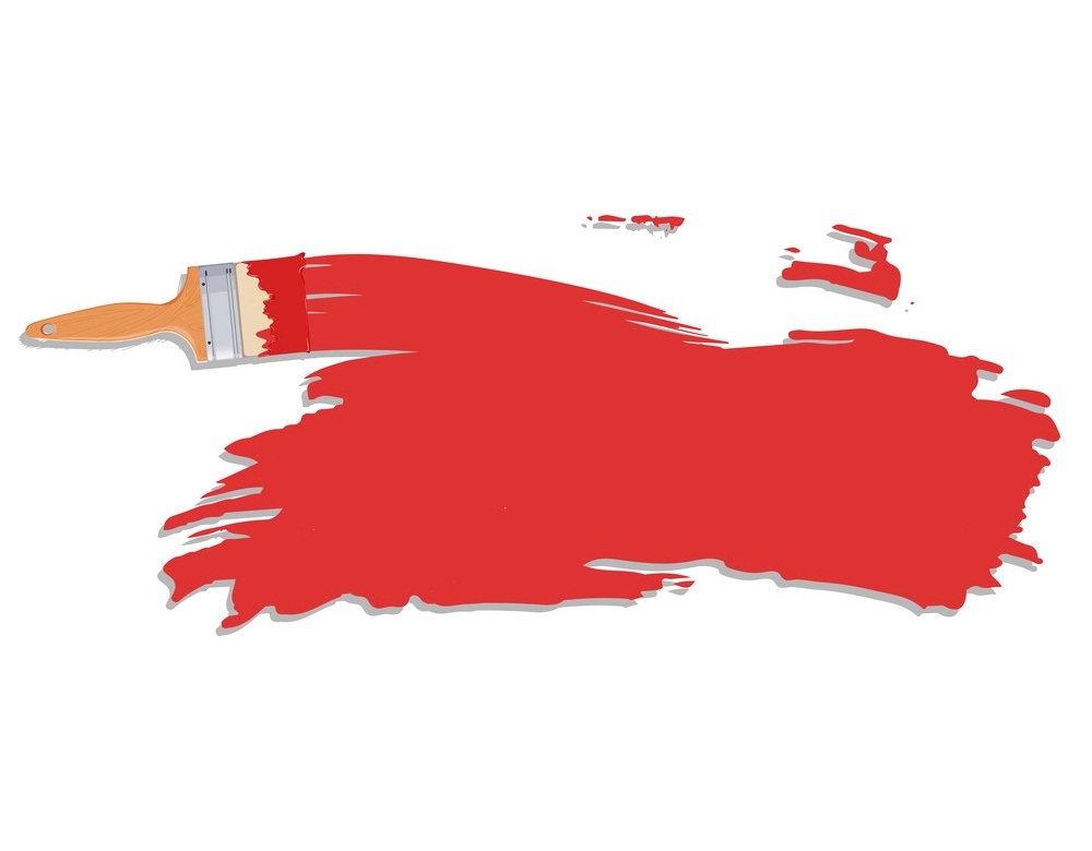 red color paint brush