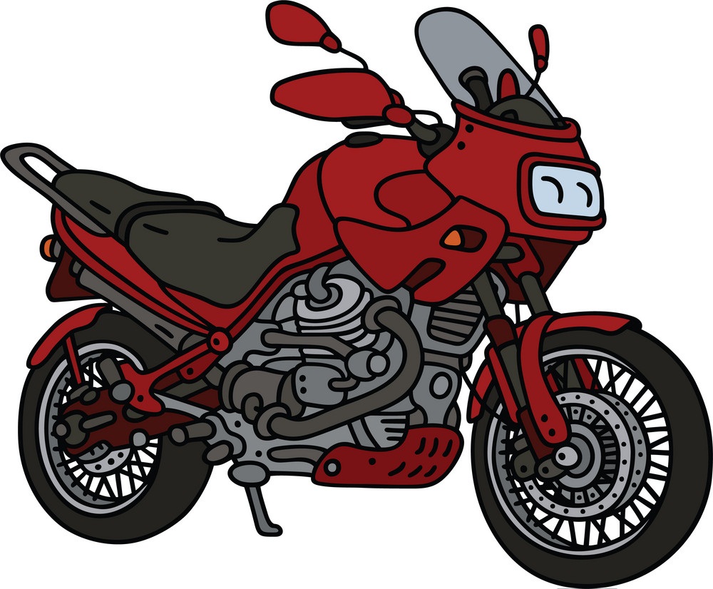 red heavy motorcycle