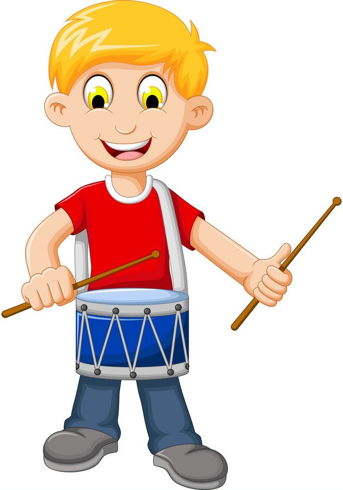red shirt boy with drum