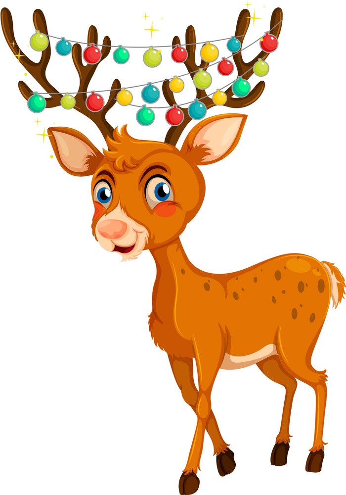 reindeer with decorations 1