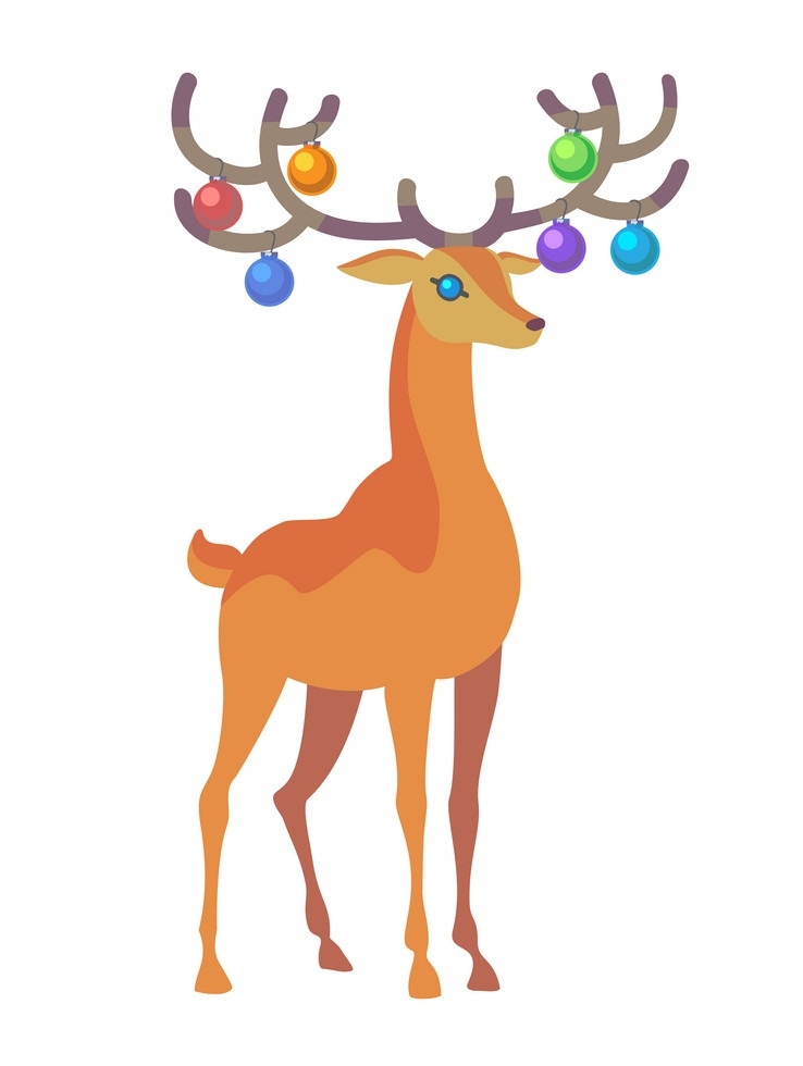 reindeer with decorations