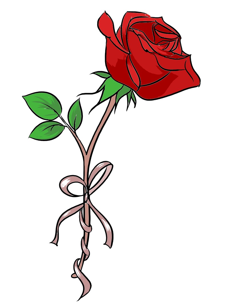 rose with ribbon