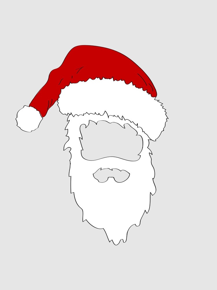 santa hat and beard