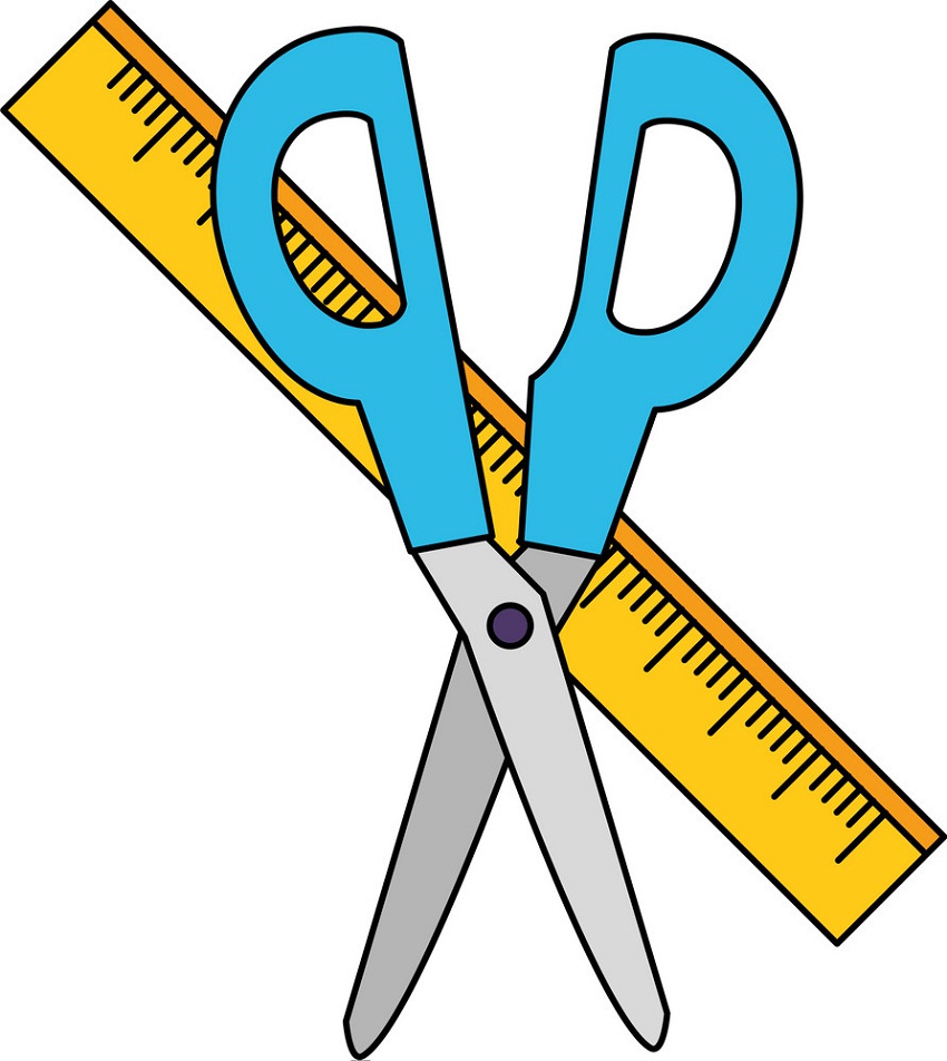 scissors and ruler