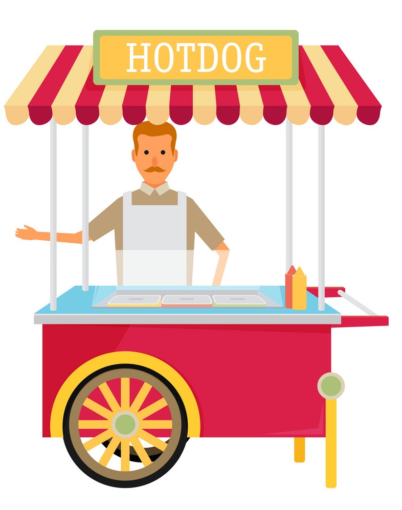 selling hot dog