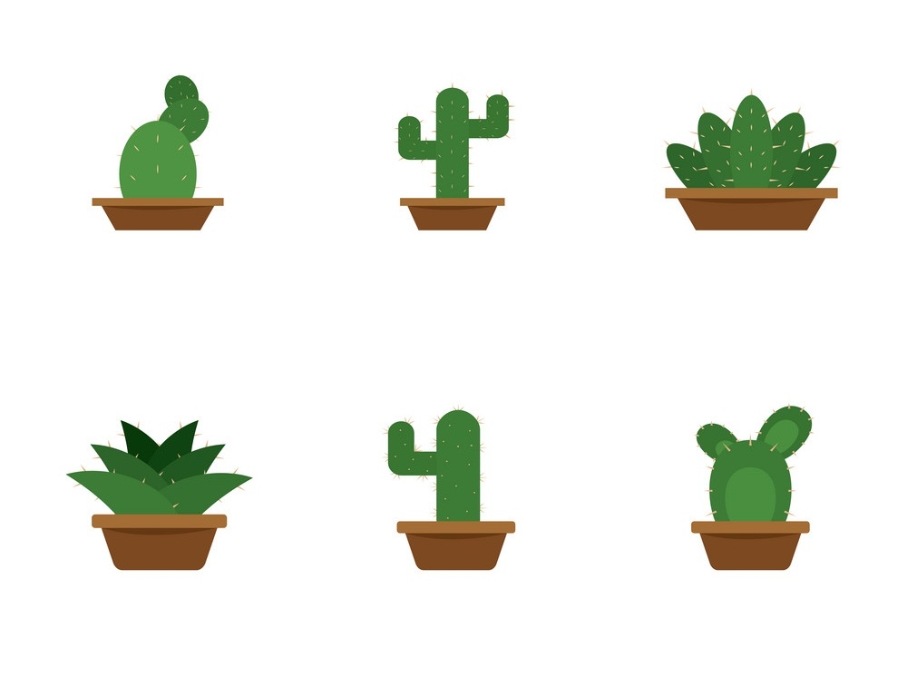 Set of cactus icons