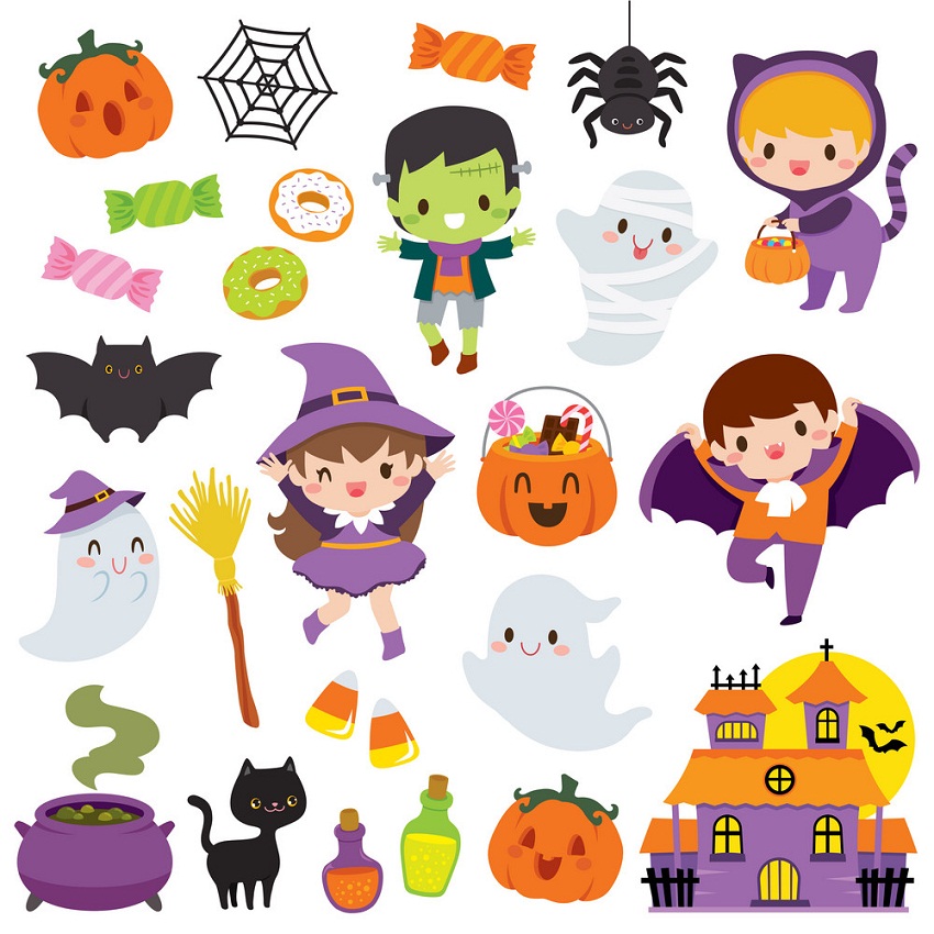 set of cute halloween icons
