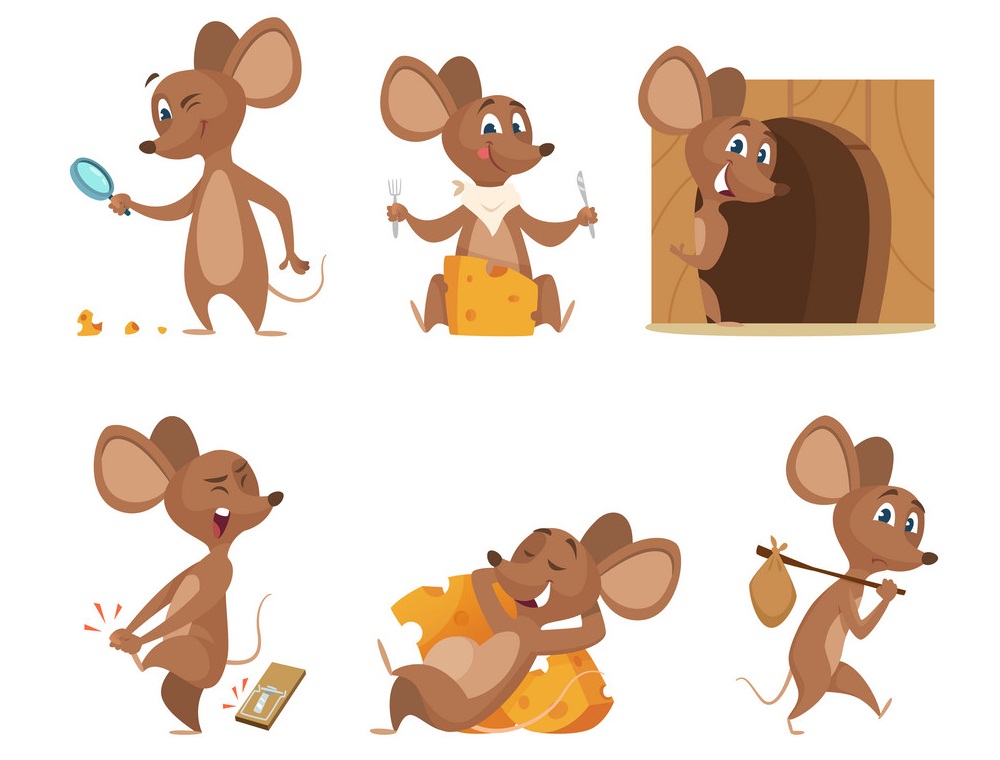 set of funny mice