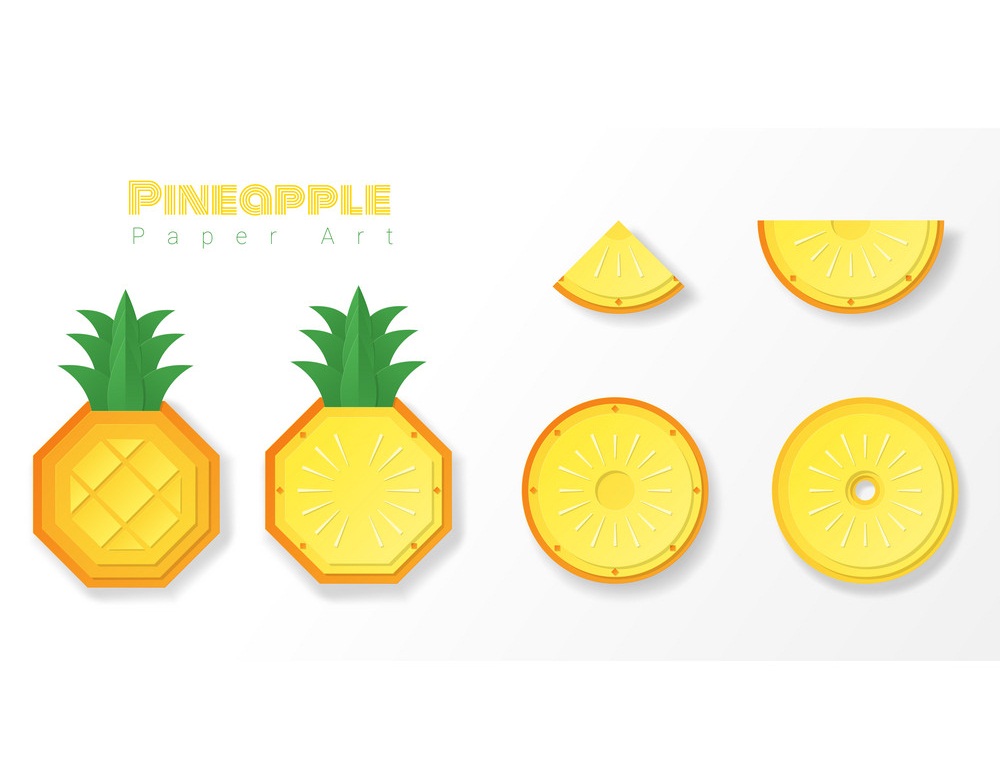 set of paper pineapple slices
