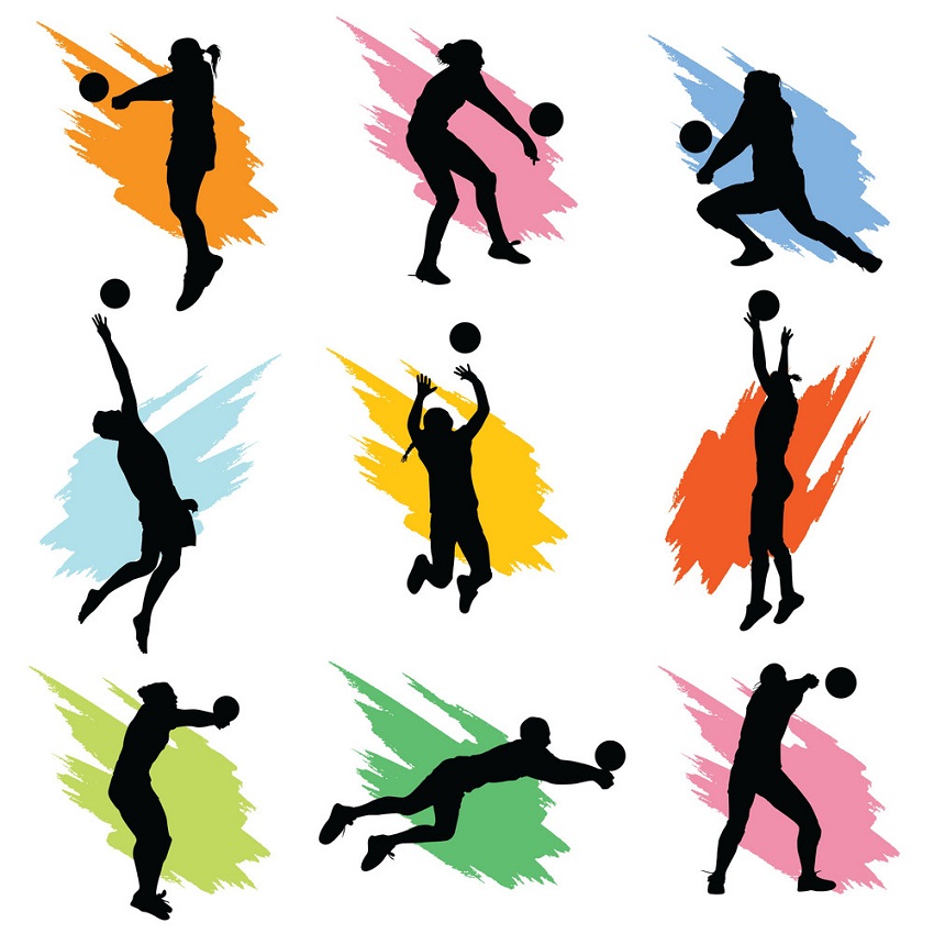 set of volleyball player icons