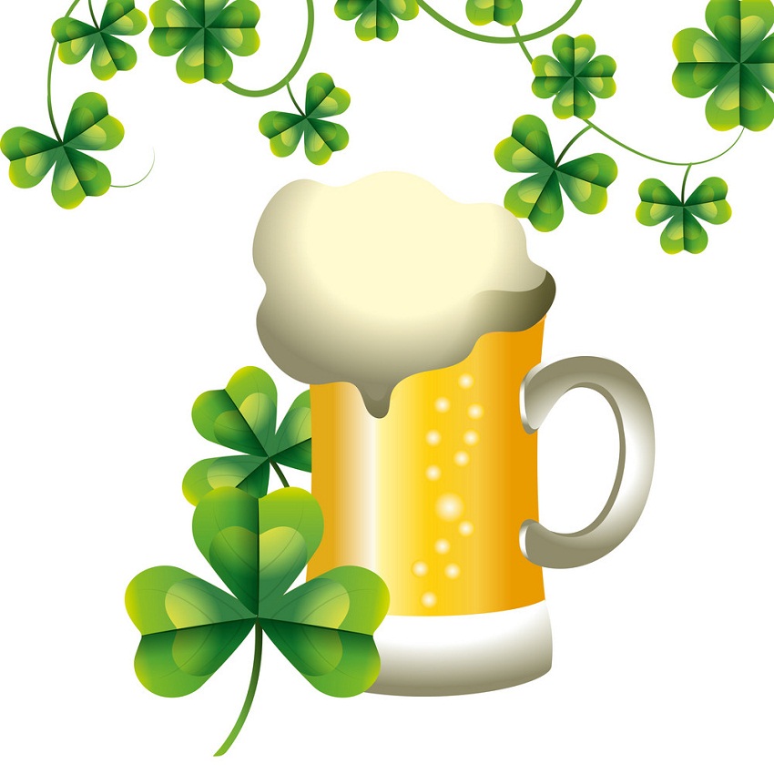 shamrock with beer