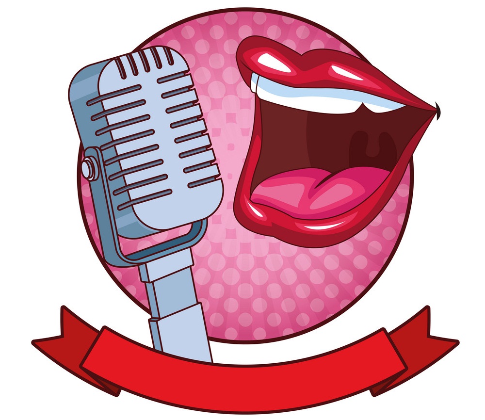 singing mouth with microphone