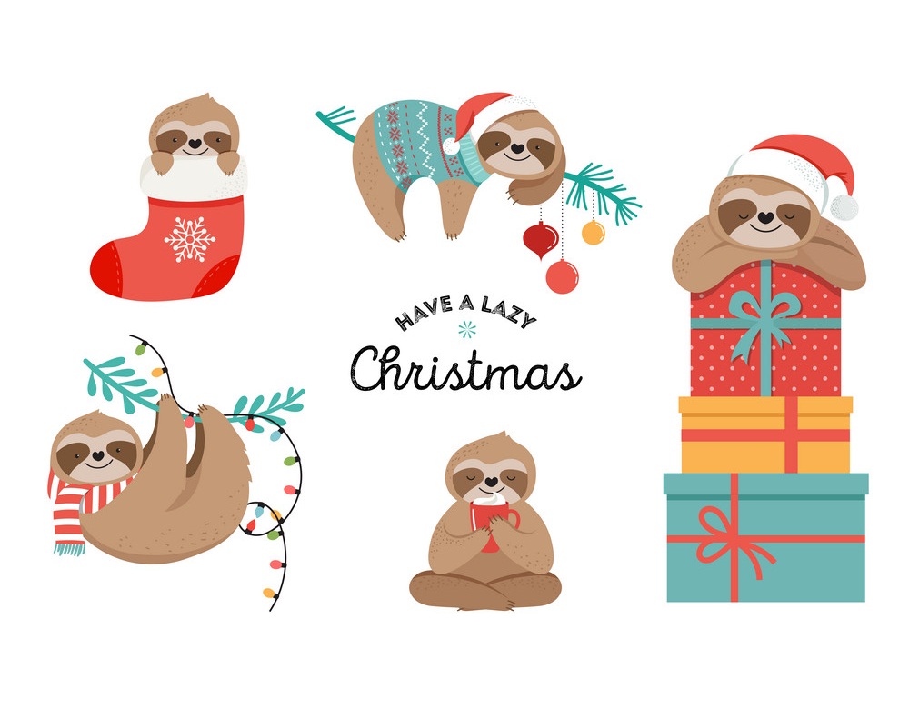 sloths have a lazy christmas