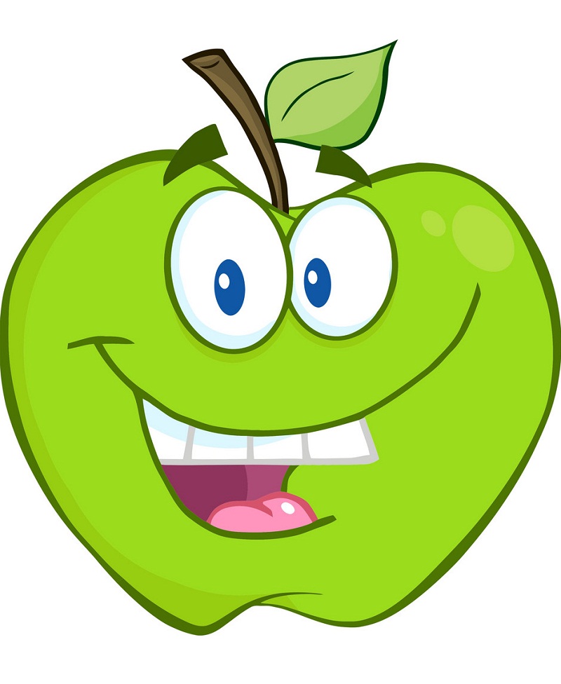 smiling green apple
