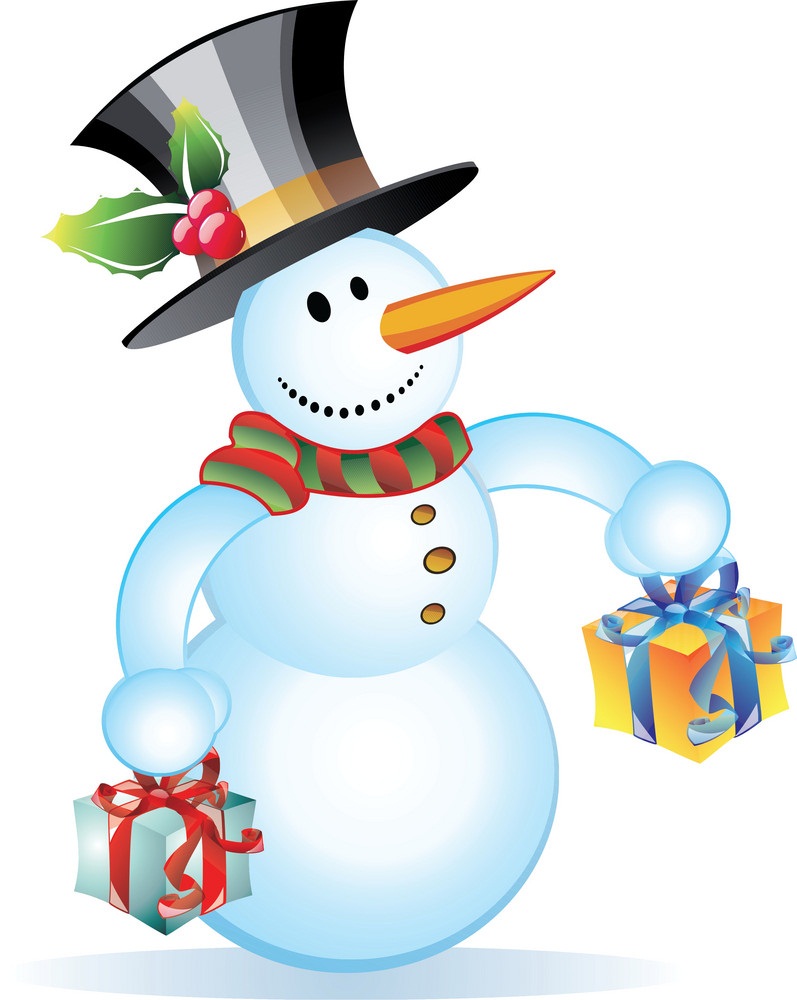 snowman and gifts