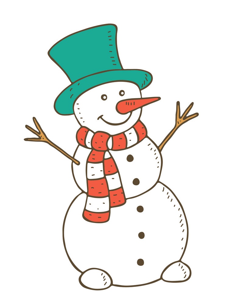snowman with green hat